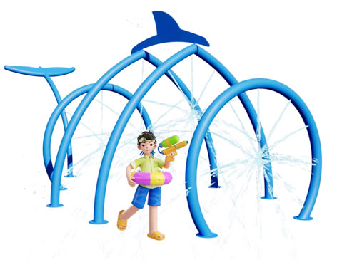 簡筆鯨魚組合戲水小品