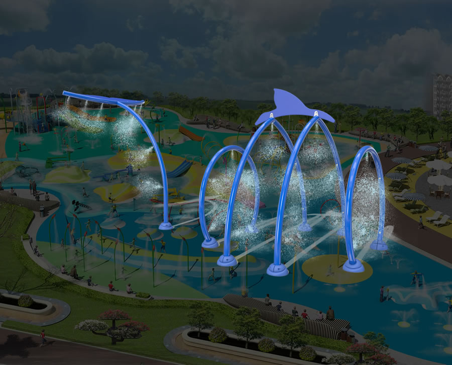 簡筆鯨魚組合戲水小品